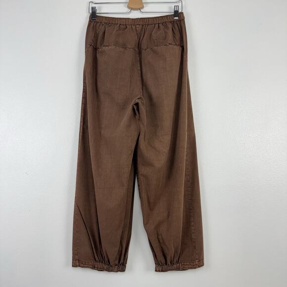 Free People To The Sky Parachute Pants Small Slouchy Trousers Brown Boho Pull On - Picture 7 of 16